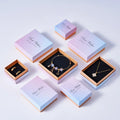 Luxury Pink Ring Earrings Bracelet Pendant Jewelry Packaging Paper Box Necklace Jewelry Boxes With Jewelry Bags