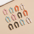 Diy Enamel Black Turquoise pink Horse Shoe Charm Earrings Necklace Shoes Accessories Horseshoe Pendant for Jewelry Making