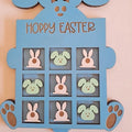 Kids Toddler Easter Basket Stuffer Laser Cut Wooden Easter Tic Tac Toe Board with Bunny and Eggs