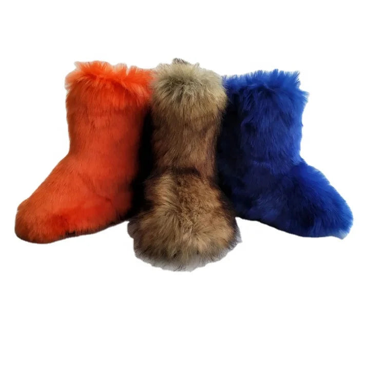 Factory Wholesale Women Faux Fur Snow Boots