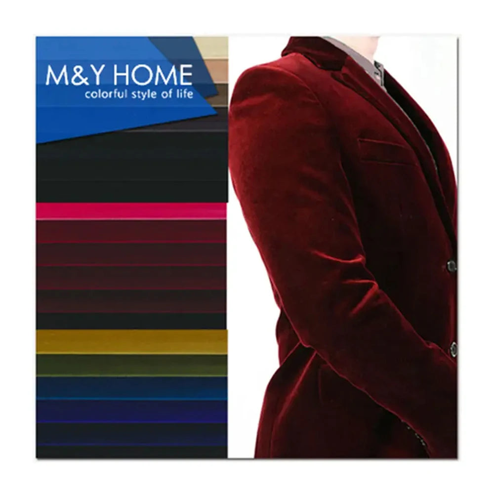 HT96102 100% Cotton Woven Velour Fabric Plain Burgundy Clothes Suit Fabric for Garments Clothing