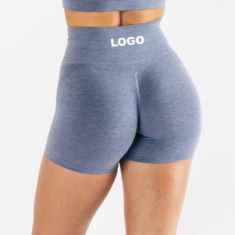 Factory Cheap Wholesale Custom Recycled Material High Waist Women Legging Shorts Fitness Workout Booty Scrunch Seamless Shorts