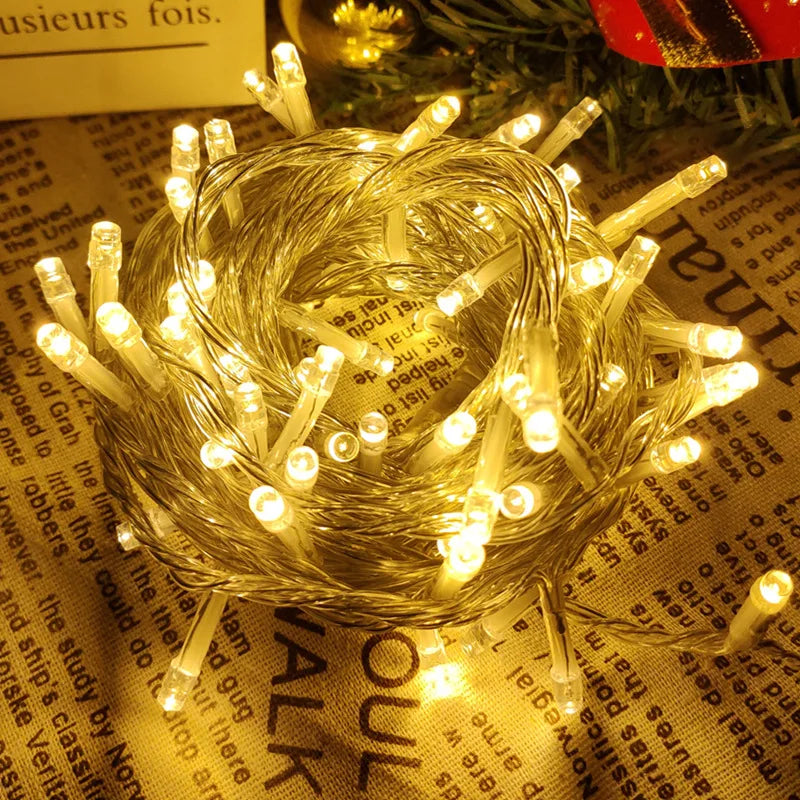 10M 100LED Fairy String Lights Christmas Holiday Indoors Outdoors LED Lights for Wedding Party Home Garden Camping Decoration