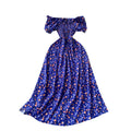 Wholesale Women Flower Print Party Dress Summer Vacation Polyester Beach Long Dress for Lady