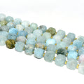Factory Wholesale Price 100% Natural 8*8mm Faceted Aquamarine Loose Gemstone Beads