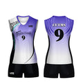 Purple White 100 % Polyester Women Volleyball Jersey Fashion Sports Volleyball Uniforms Beach Volleyball Custom Uniform