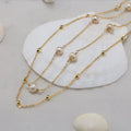RINNTIN GPN62 Double Layer 925 Sterling Silver Necklace Multiple Fresh Water Pearls Gold Plated Necklaces for Women