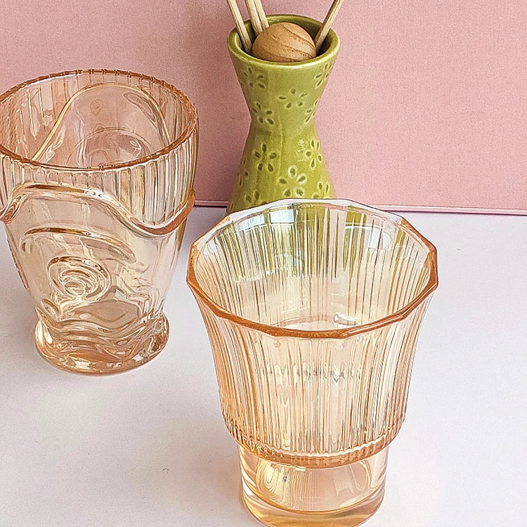 Creative Glass Luxurious Cup Set 4 Pieces Yearly Stackable Ins Fish Cups Water Household Tea Chinese Gift Glass Water Cup