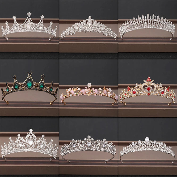 Mix Design Wholesale Bridal Wedding Rhinestone Crowns and Cheap Prices Crystal Metal Crown Tiaras in Bulk Bridal Accessories