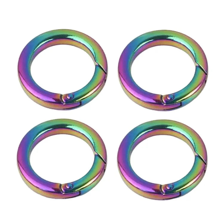 Rainbow Plating Pet Accessory Brand Flat O Buckle Handbags Adjustable Round Ring Spring Clasps Openable