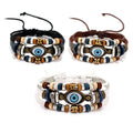 Fashionable Women's Adjustable Eye Bracelet Multilayer Hiphop Jewelry with Leather and Beads Trendy Style