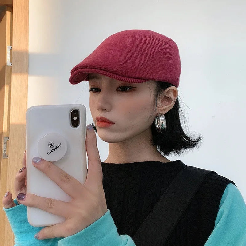 Wholesale Custom Vintage Adjustable Corduroy Flat Mens Summer Gatsby Ivy Hat Golf Driving Newsboy Cap Beret Hats