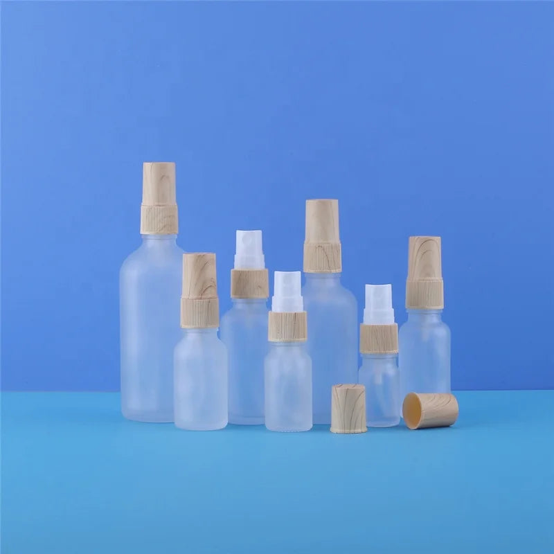 Refillable 5ml 10ml 15ml 30ml 50ml 100ml 1oz Frosted Glass Fine Mist Spray Bottle With Spray Pump Cap for Hair Spray