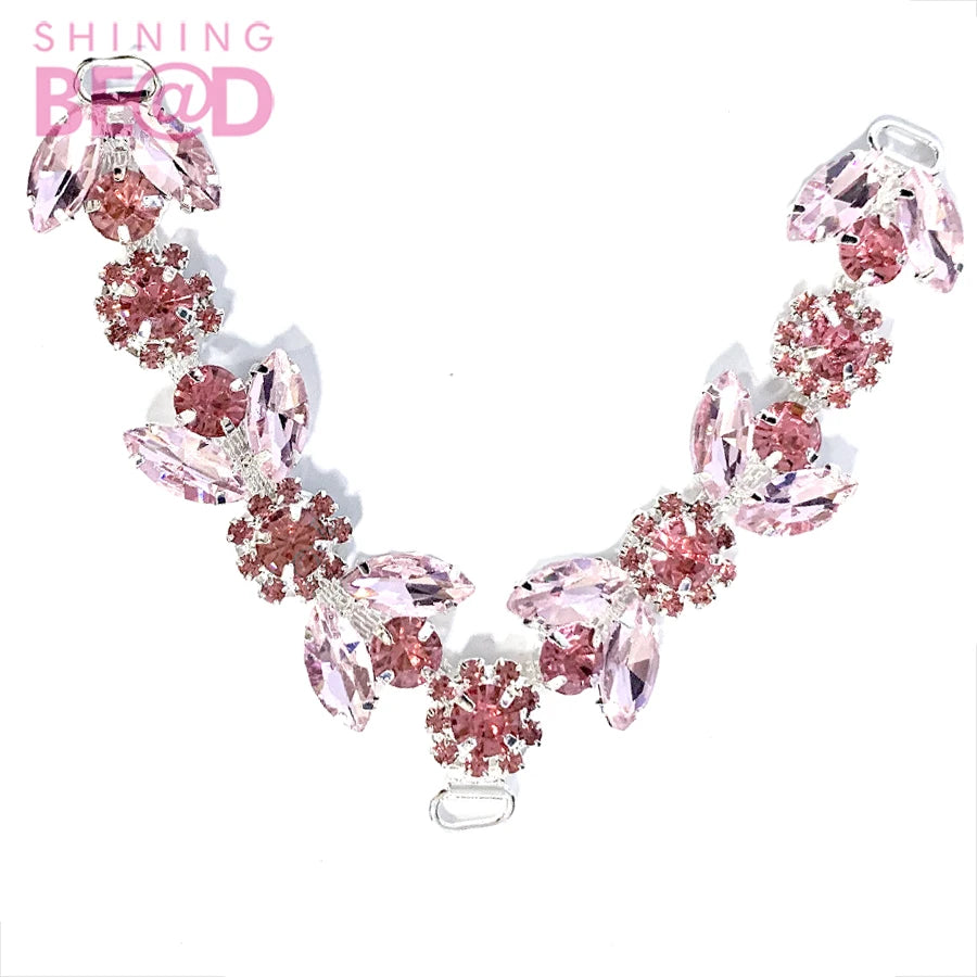 Fashion Rhinestone Glass Shoe Sandal Jewelry Shoe Chain Accessories for Flip Flop Accessories Women Sandals