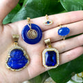 Wholesale Cheap Pendant Gold Plated Women Colorful Real Jade Buddha Zircon Diamond Necklace Sets