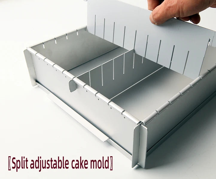 10-inch square Movable Compartment Cake Mold Aluminum Alloy Anodized Adjustable Size Multi-purpose Baking Tray