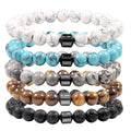 18-19cm Hand Adjustable Tiger-Eye Turquoise Malachite for Bracelet Fashion Jewelry Geometric Pattern for Party Anniversary