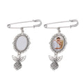 Wedding Bouquet Photo 1 Charm DIY Brooches Sublimation Metal Brooch with Angel wings