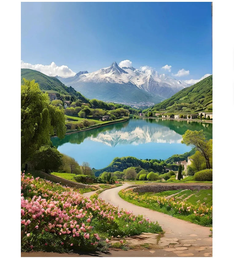 LS Landscape 5D Full Drill Diamond Mosaic Canvas Painting Kit Canvas Printed Dot Drill Painting DIY Scenery for Adults