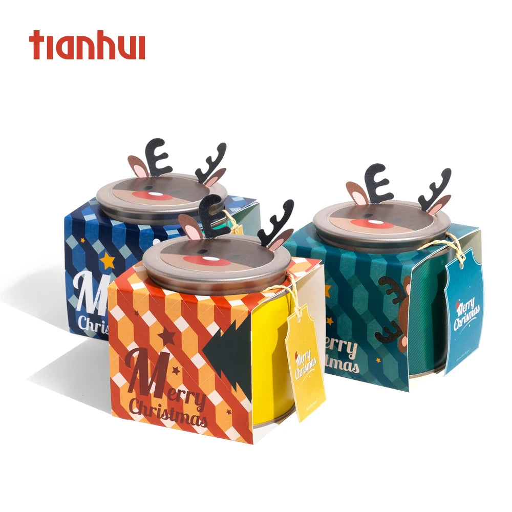 Tianhui Wholesale Airtight Paper Tubes With Tin Lids Christmas Gift Boxes for Cookie Jars