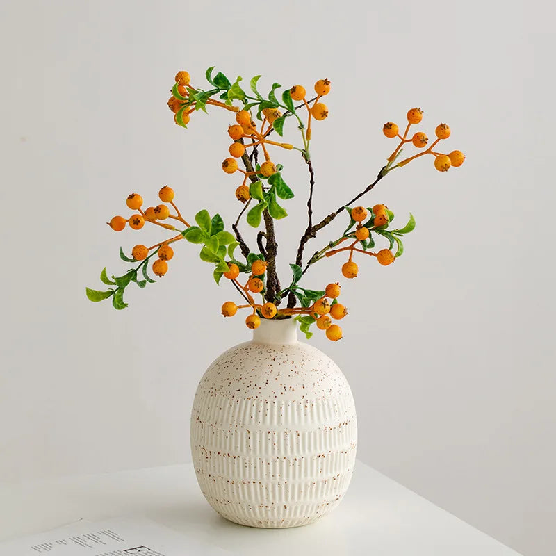 Modern Nordic Design Ceramic Vase with Matt Glaze Creative Floral Desktop Decoration for Home Living Room Study Office Wedding
