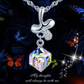 Elegant Women's S925 Sterling Silver Pendant Necklace Stylish Crystal Lucky Clover Jewelry