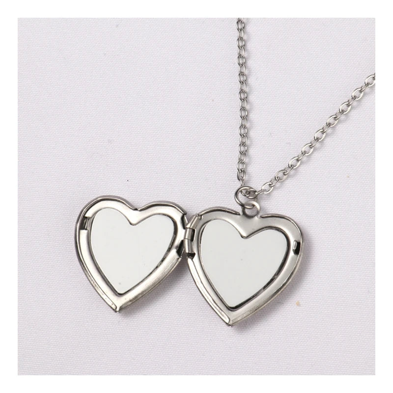 Fashion Jewelry Stainless Steel Lockets Necklace Sublimation Photos Pendant Necklace for Women