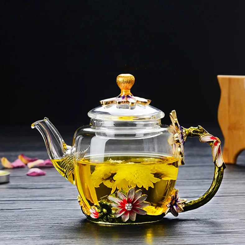 Luxury Small Borosilicate Handblown Glass Teapot Set for Coffee Travel Featuring Multiple Modern Classic Moroccan Novelty