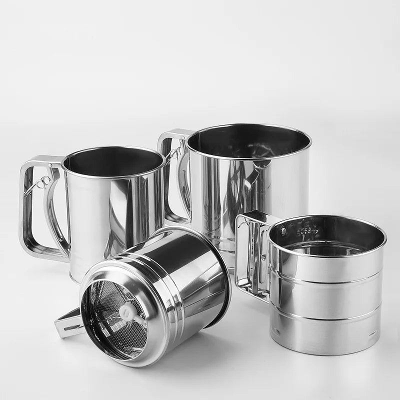 Fine Mesh Stainless Steel Sugar Flour Sieve Flour Sifter for Powdered Sugar Sift Flour Spread Toppings