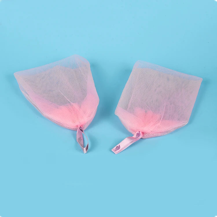 Promotional Drawstring Pink Color Net Pouch Wholesale Soap Foaming Net Have Our Own Production and Mold R & D Team