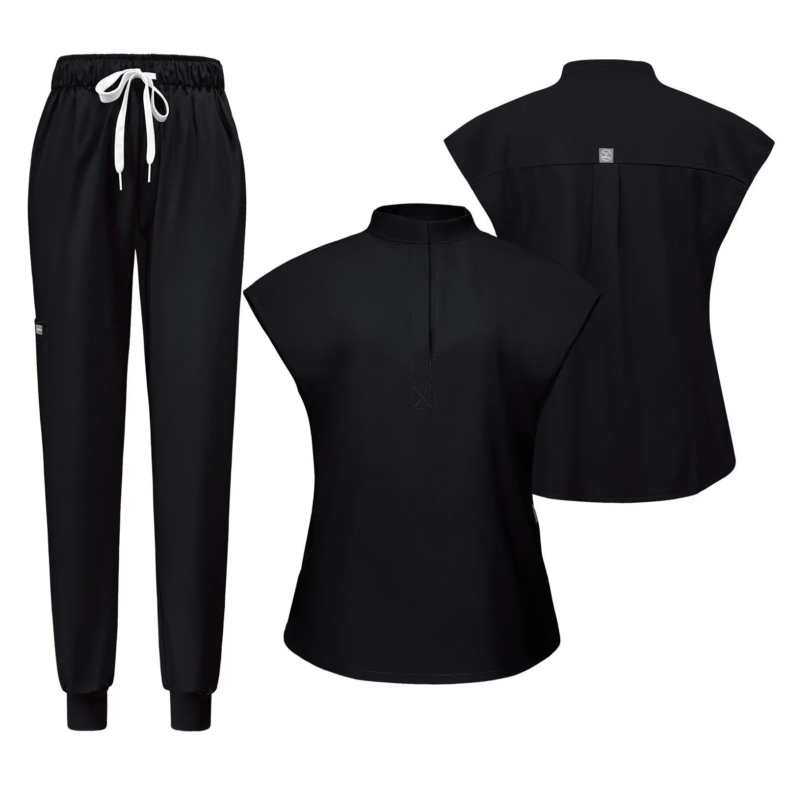 42024LW New Fashion Women's Soft Breathable Plain Medical Nurse Scrub Top & Jogger Pants Set Hospital Uniform Polyester/Rayon
