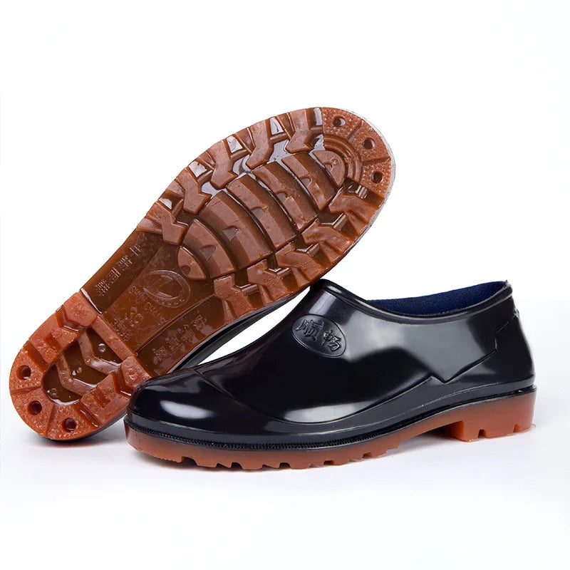 New Anti-skid Bottom Kitchen Work Shoes for Women Adult Ladies Rain Boots Low Top Waterproof Soft Sole Safety Protection Shoes