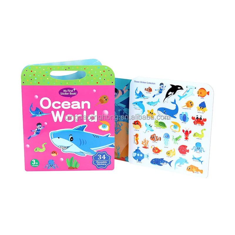 Wholesale Luxury Custom Printing Reusable Mini Sticker Book for Kids Offset Paper and Cardboard Blank