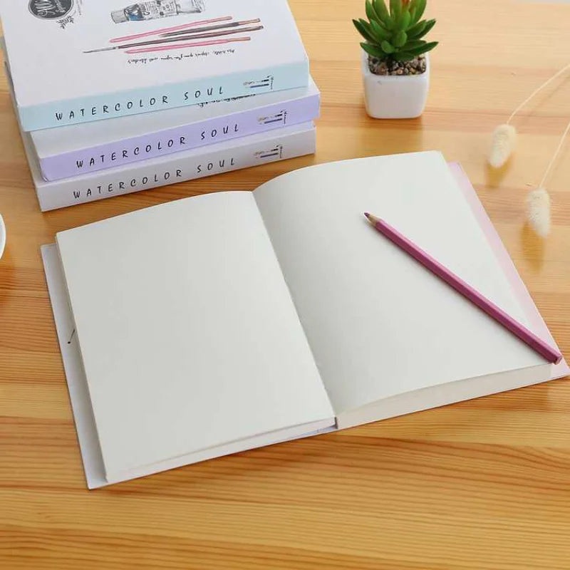 Retro Thickened Sketch Book for Students Hardcover Blank Notebook with Paper Cover for Pencil Painting for Art Students