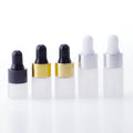 Ready to Ship 1ml 2ml 3ml Frosted Glass Essential Oil Dropper Bottle for Cosmetic Packaging Small Vial with Dropper Cap