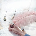Factory Wholesale Custom Natural Real Ostrich Feather Ballpoint Pen Wedding Pen 12 Colors