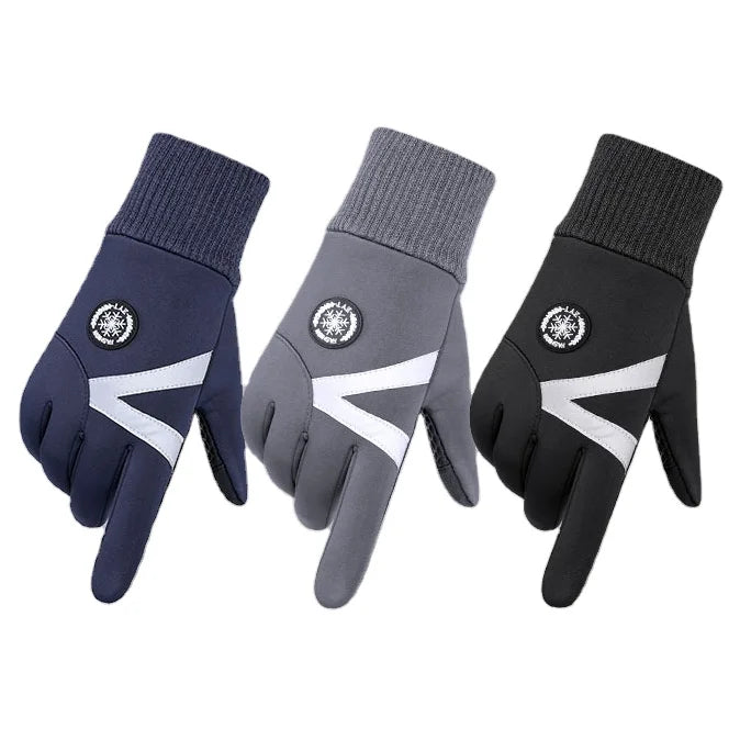 Black Lightweight Waterproof Windproof Bike Motorcycle Custom Men Winter Touchscreen Outdoor Sports Gloves Running Skiing