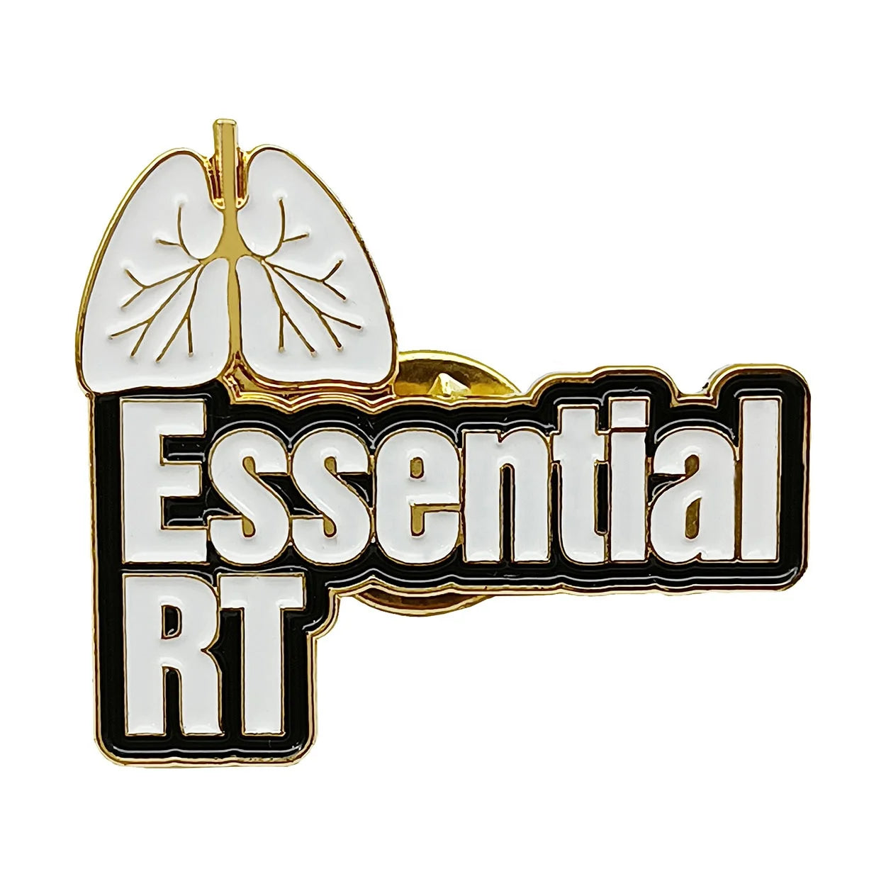 Manufacturer Custom Metal Logo for Lung Lapel Pin Soft Enamel RT Doctor Nurse Uniform Staff Brooch Badge Stamping Technique