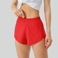 Custom Logo Women 2.5inch Zipper Pockets Drawstring Yoga Shorts 2 in 1 Lightweight Quick Dry Running Fitness Sports Gym Shorts