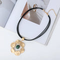 TongLing Latest Resin Gold Plated Necklace Ladies Vintage Resin Pendant Necklace for Women