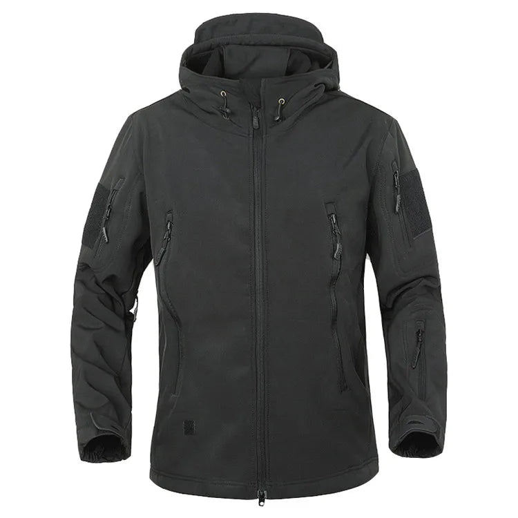 Men's Outdoor Windbreaker Combat Jacket Camouflage Uniform Camping  Softshell Hiking Jacket With Hoodie