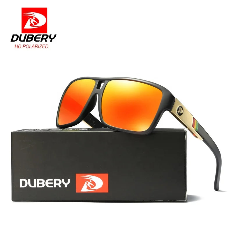 DUBERY 2025 Official Square Oversized Sunglasses for Men Fashion Custom Blue/Red/Yellow Frame Luxury Man Sunglasses