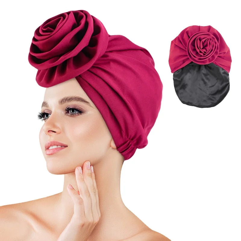 Wholesale Custom Logo Hair Accessories Double Layers Cancer Turban Ha Headscarf Braid Polyester Turbans for Women