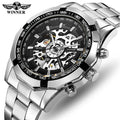 Relojes WINNER Watch 246 340 Sale T-winner Stainless Steel Skeleton Mechanical Watch for Man Automatic Self Winder Wrist Watch