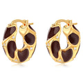 Premium Trendy Vintage Brass 18K Gold Plated Real Gold Vermillion Enamel Ball Earrings Unisex Jewelry Gift Customization