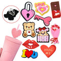 Valentine's Day Party Girls Straw Topper charms PVC material for Festive Decorations