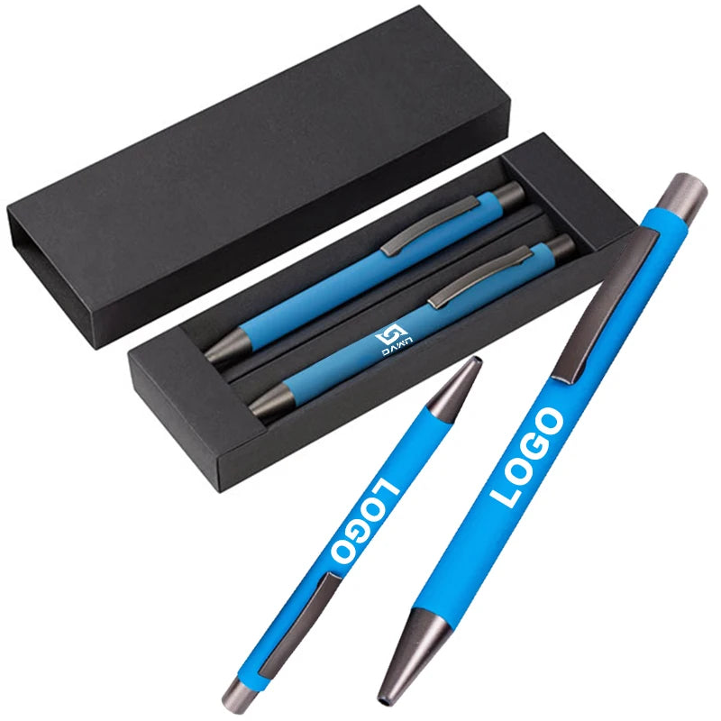 Custom Logo Promotion Soft Rubber Plastic Touch Luxury Ball Pen Business Office Sports Customize Metal Stylus Ballpoint Pens