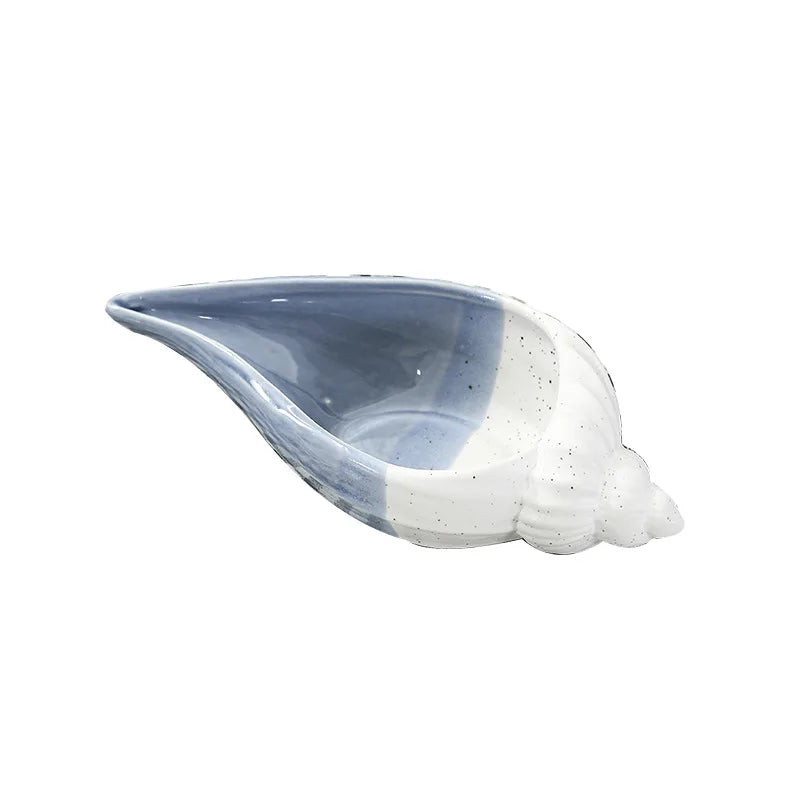 Modern Nordic Style Creative Ceramic Crafts Wholesale Marine Conch Storage Ceramic Tray Pottery & Enamel