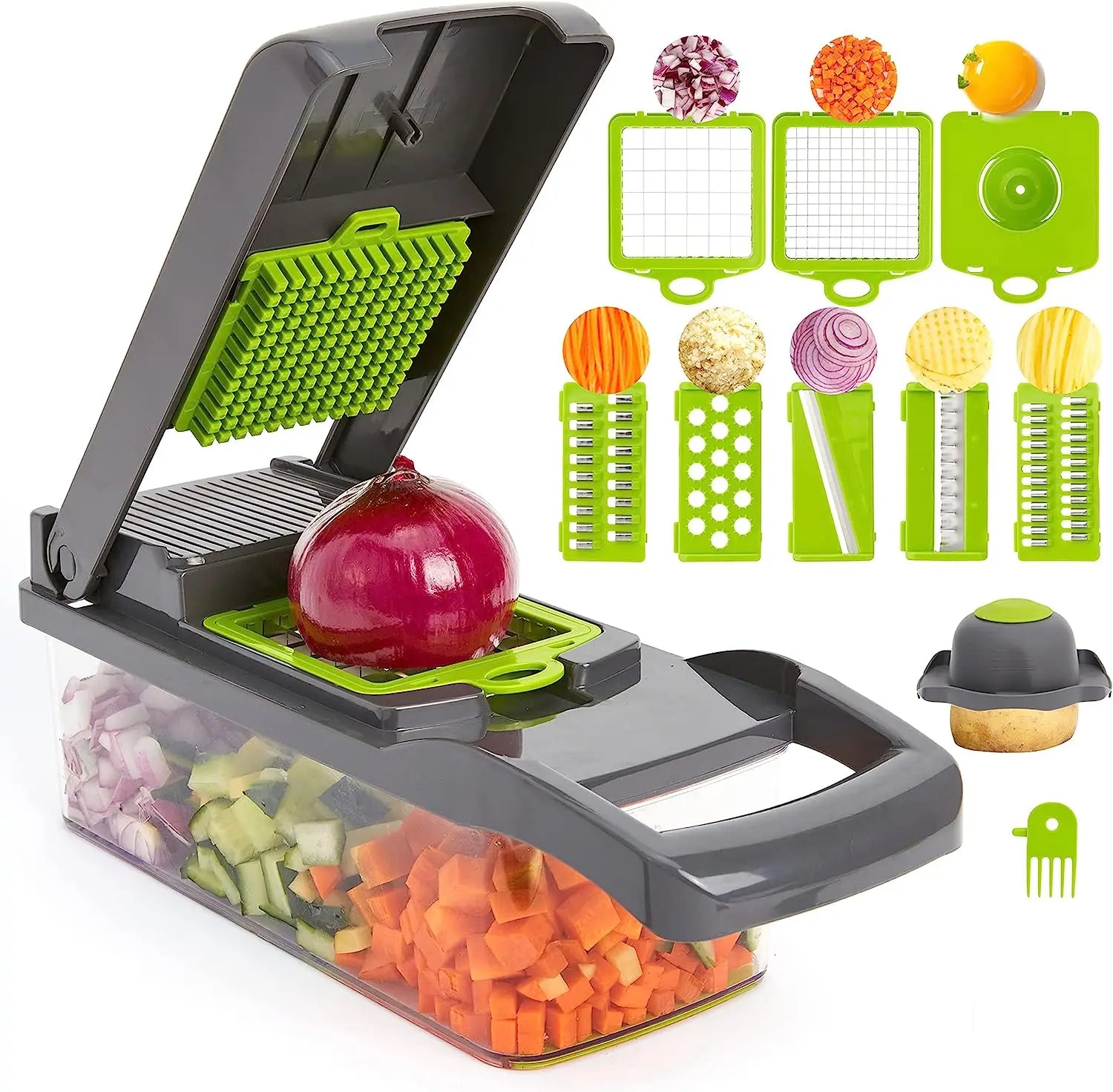 Mini Vegetable Cutter Hand Vegetable Slicer and Chopper Durable 12 in 1 Multifunctional Manual Vegetable Chopper Food Chopper