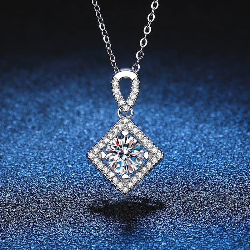 Gra Pt950 D Color 1 Carat Colares De Prata 925 Women's Jewellery Sterling Silver Moissanite Diamond Necklace